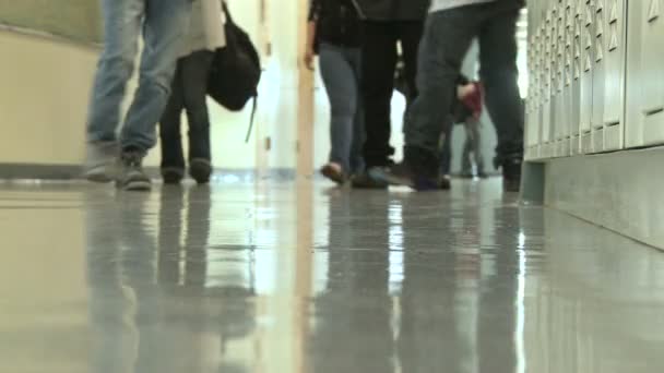 Estudiantes de secundaria caminando por el pasillo (1 de 2 ) — Vídeos de Stock