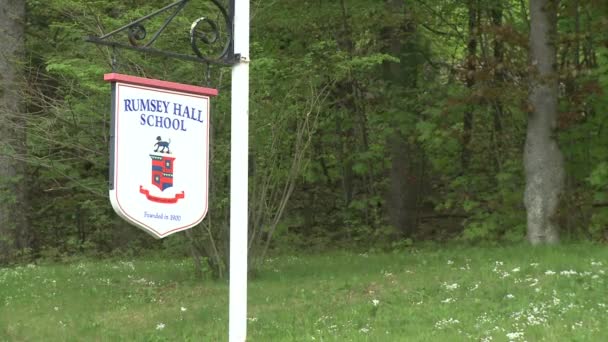 Rumsey Hall tanda Sekolah (1 dari 3 ) — Stok Video
