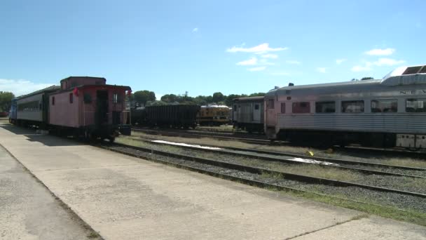 Ancien train garé pour les gens à regarder (1 de 4 ) — Video