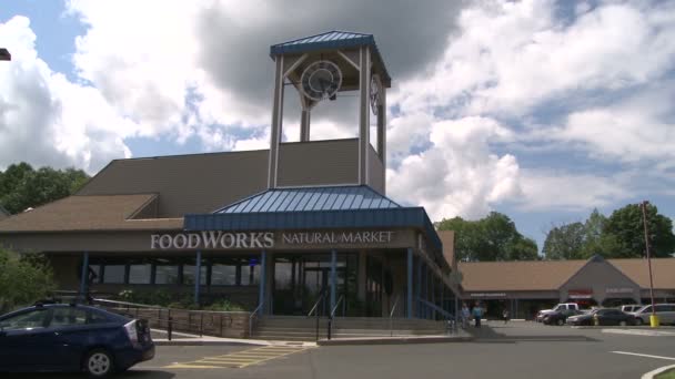 Pan du centre commercial avec marché alimentaire naturel — Video