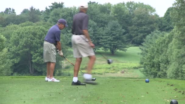 Golfista hity golfový míček s ovladačem (část 1 ze 2) — Stock video