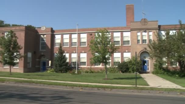 Brick school in Stratford — Stock Video