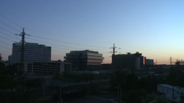 Stamford skyline noite ao amanhecer Time Lapse (4 de 5 ) — Vídeo de Stock