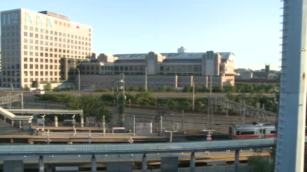 Stamford Train Station and surrounding buildings (2 of 2) — Stock Video