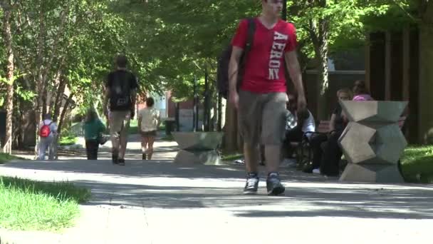 Estudiantes en un campus universitario (1 de 9 ) — Vídeo de stock