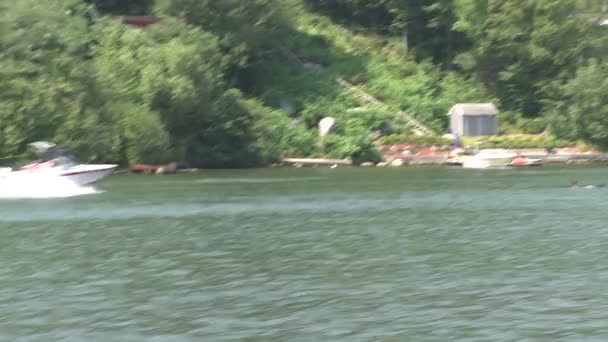 Speedboat coming up the river (5 de 6 ) — Video