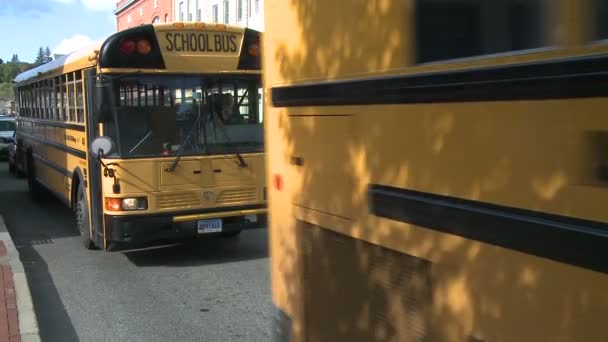 Pick-up de ônibus escolar (2 de 3 ) — Vídeo de Stock