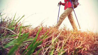 Sahil yolu üzerinde kadın uzun yürüyüşe çıkan kimse