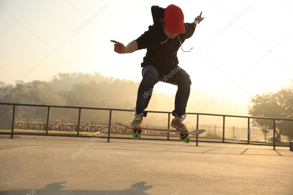 skateboarder skateboarding at park