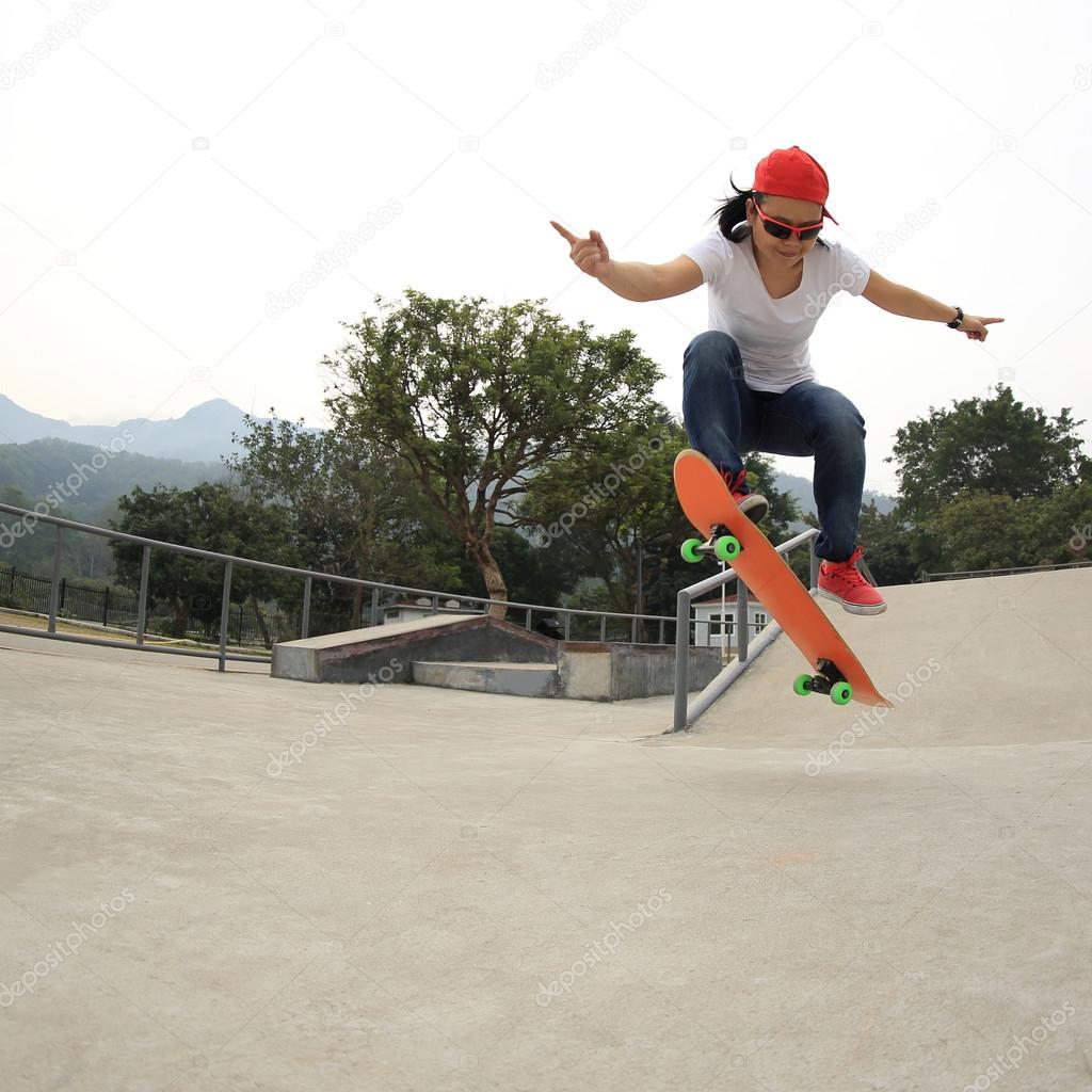 skateboarder skateboarding at park