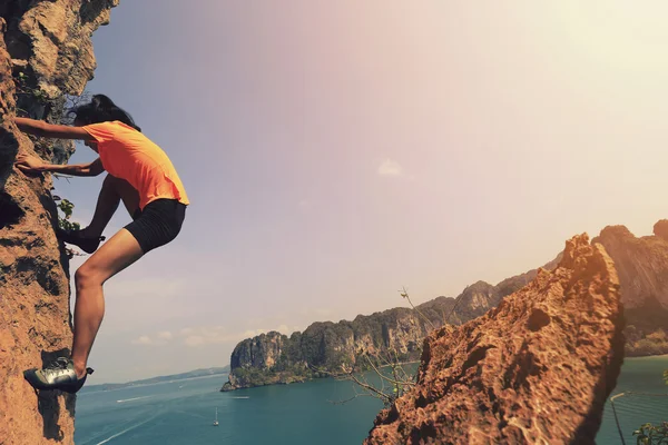 Young woman rock climber — Stock Photo, Image