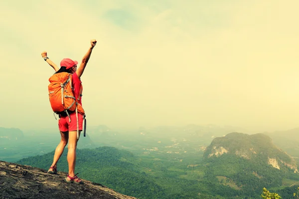 Successful woman hiker — Stock Photo, Image