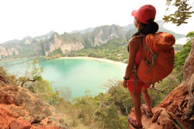 backpacker olan kadın 