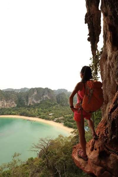 Young woman with backpacker — Stock Photo, Image