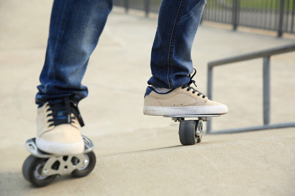 freeline skateboarder riding