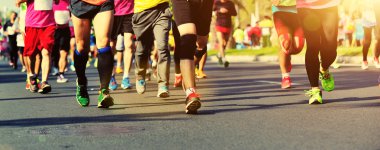 Unidentified marathon athletes clipart