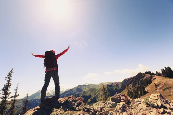 Erfolgreiche Backpacker — Stockfoto