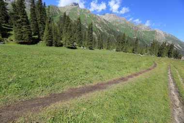 Güzel dağlar manzara Xinjiang Uygur 