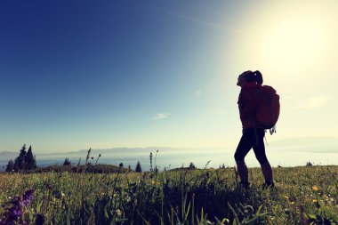 kadın backpacker Hiking