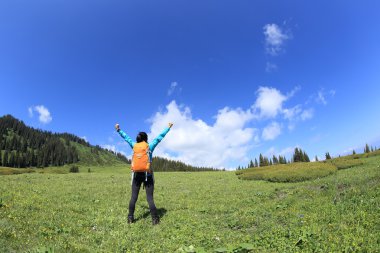 backpacker dağda hiking  