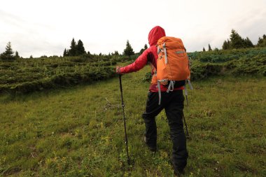 backpacker dağda hiking  