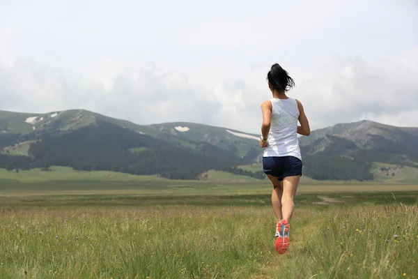 Parcours-runner uitgevoerd op piek — Stockfoto