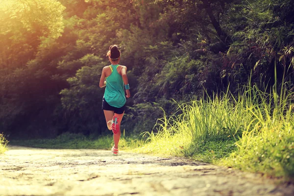 atlet orman iz üzerinde çalışan