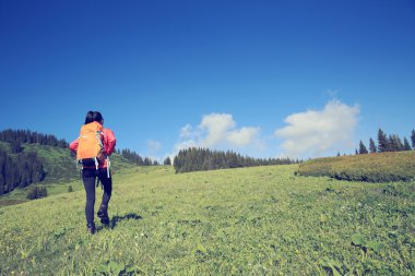backpacker dağda hiking  