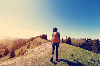 kadın backpacker Hiking