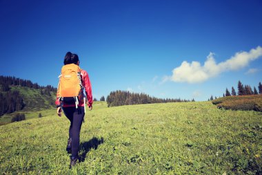backpacker dağda hiking  