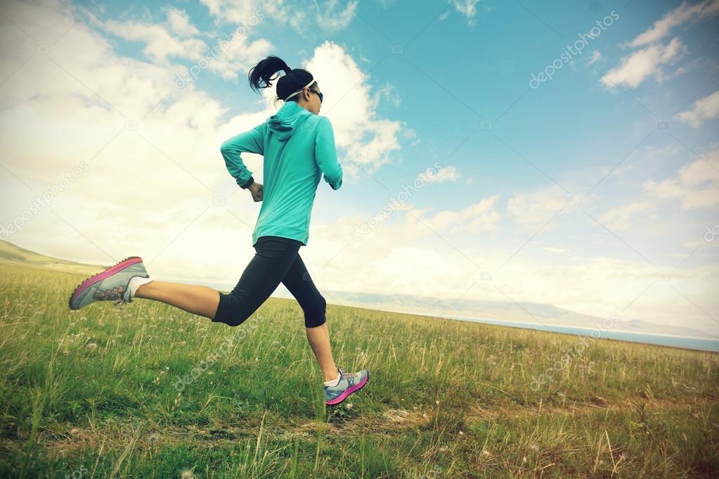  young fitness woman running
