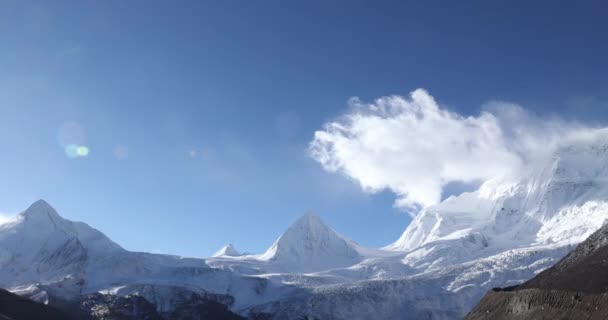 Schöne Aussicht Auf Die Gletscherlagune Tibet China — Stockvideo