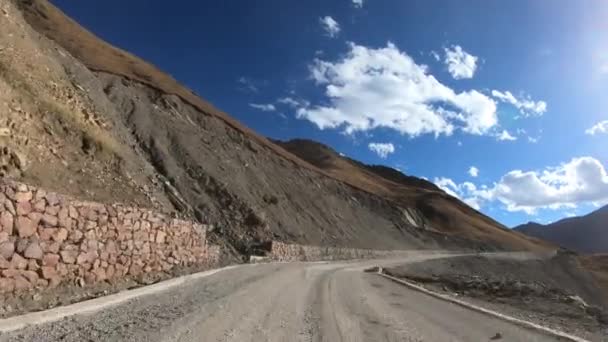 Driving Car Mountain Trail Tibet China — Stock Video
