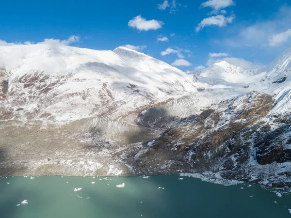 Αεροφωτογραφία Της Λιμνοθάλασσας Παγετώνα Στο Θιβέτ Κίνα — Φωτογραφία Αρχείου