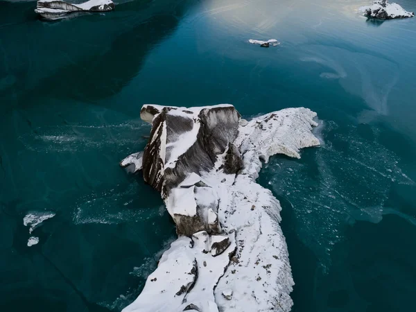 Aerial View Beautiful Frozen Glacier Lagoon Tibet China — Stock Photo, Image