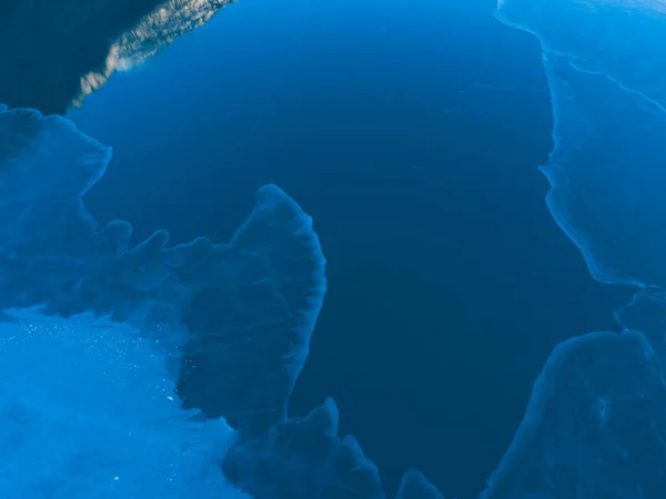 Vista Aérea Bela Lagoa Geleira Congelada Tibete China — Fotografia de Stock