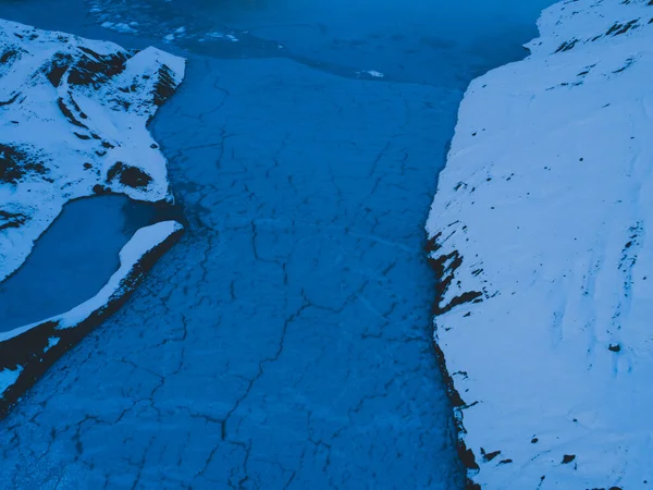 Aerial View Beautiful Frozen Glacier Lagoon Tibet China — Stock Photo, Image