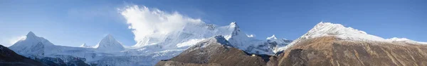 Panorama Pięknych Gór Śniegu Tybecie Chiny — Zdjęcie stockowe