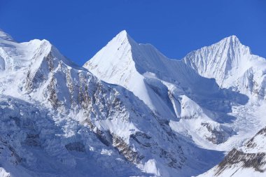 Güzel kar dağı ve buzul manzarası