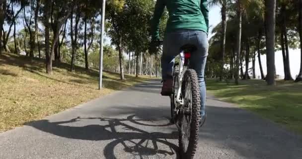 Junge Radfahrerin — Stockvideo