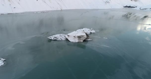 Flygfoto Över Vacker Frusen Glaciärlagun Tibet Kina — Stockvideo