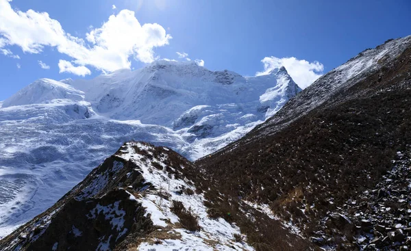 Schöne Schneegebirgs Und Gletscherlandschaft — Stockfoto