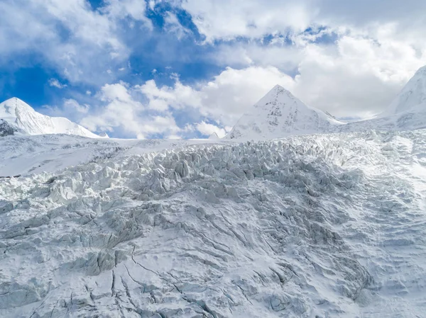 Letecký Pohled Fosilní Ledovec Tibetu Čína — Stock fotografie