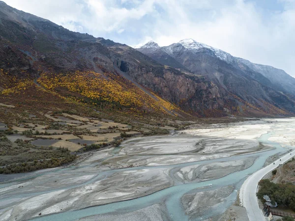 Letecký Pohled Krásnou Vysokohorskou Krajinu Tibetu Čína — Stock fotografie