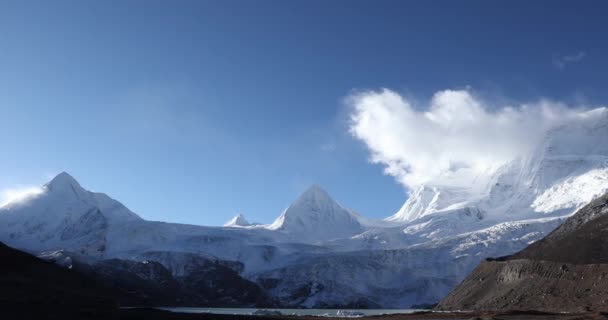 Veduta Aerea Della Laguna Dei Ghiacciai Tibet Cina — Video Stock