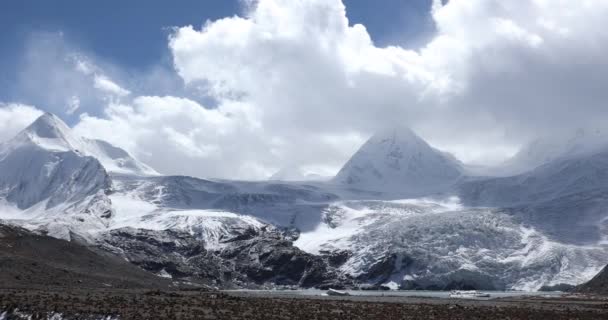 Flygfoto Över Glaciärlagunen Tibet Kina — Stockvideo