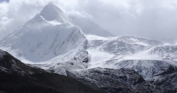 Vista Aérea Laguna Glaciar Tíbet China — Vídeo de stock