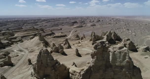 中国西部のヤルダン地形景観 — ストック動画