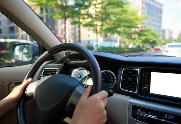 Řidičské Auto Městské Ulici — Stock fotografie