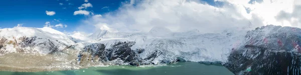 Veduta Aerea Delle Montagne Ghiacciate Della Laguna Tibet Cina — Foto Stock